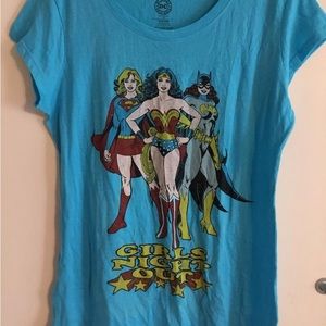DC Comics Size XXL Girls Night Out Light Blue Shirt